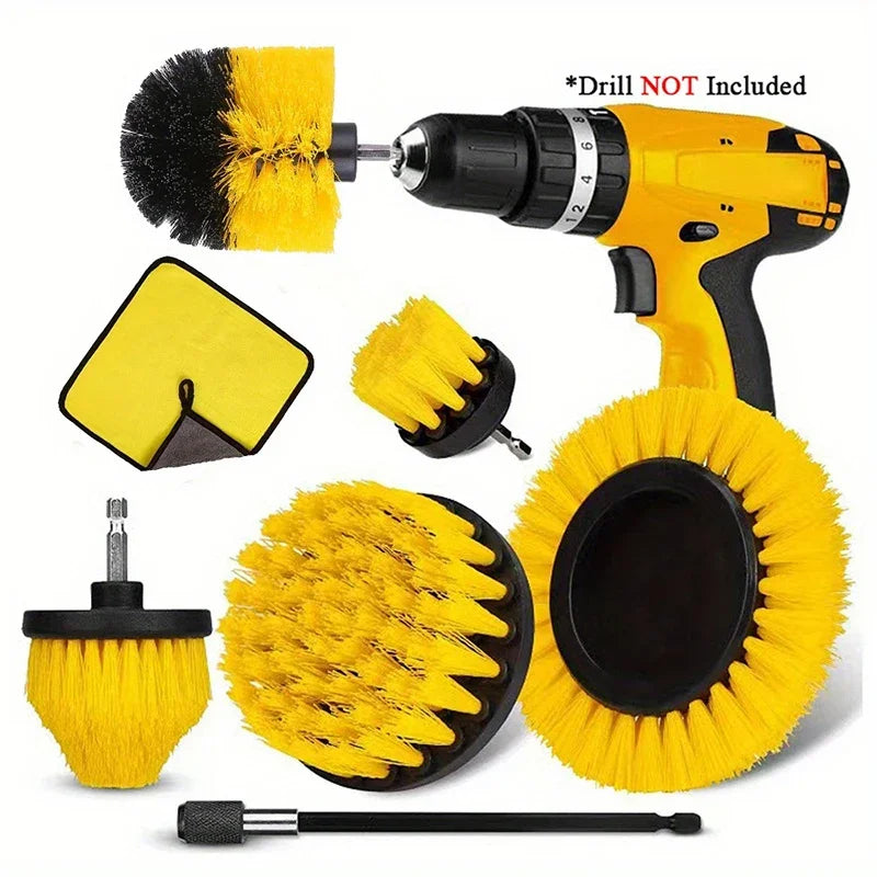 Electric Car Detailing Drill Brush Kit — Deep Clean Wheels, Tires & Interior
