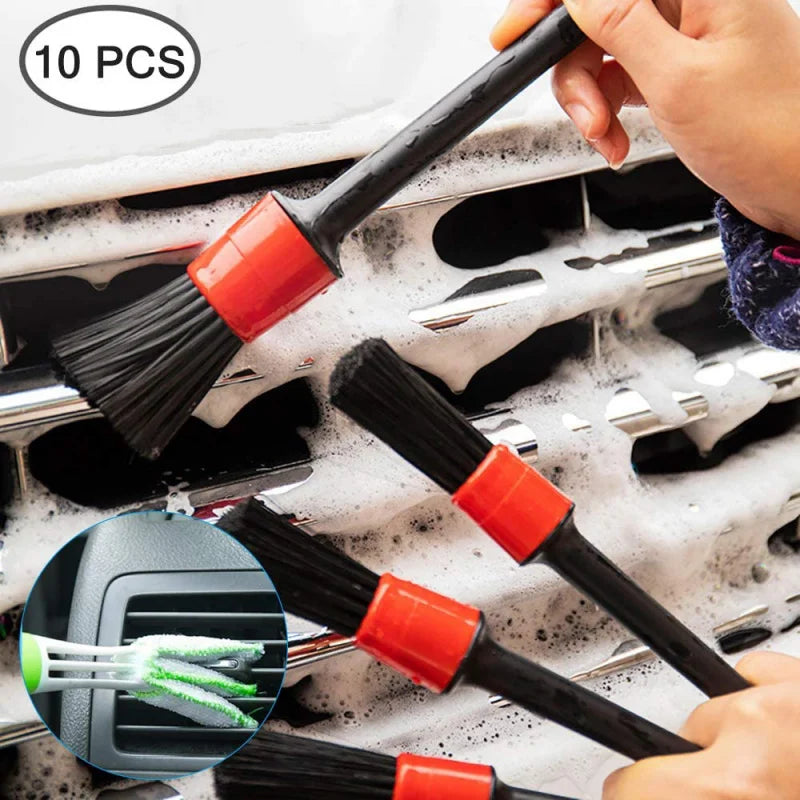17-Piece Professional Car Detailing Brush Set — Interior, Exterior & Vent Cleaning
