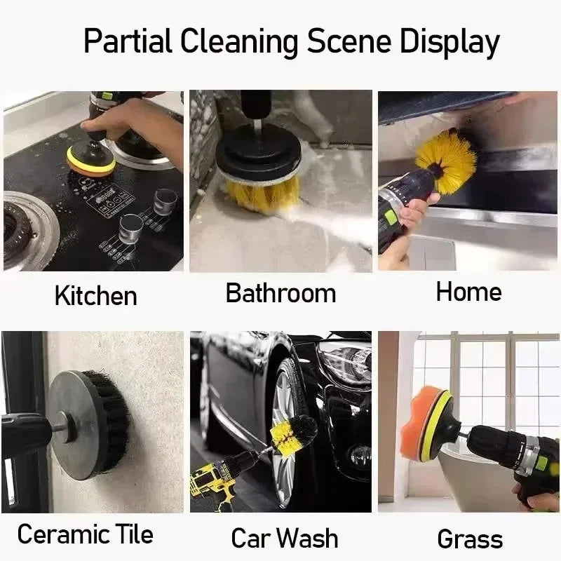 Electric Drill Scrubber Brush Kit