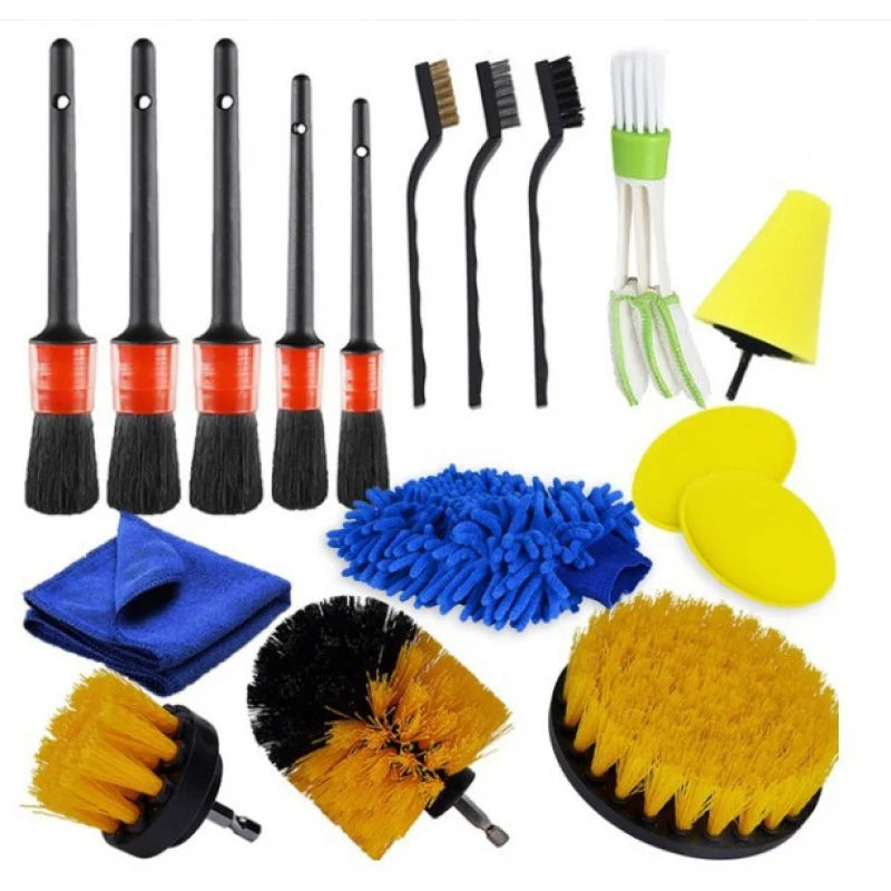 17-Piece Professional Car Detailing Brush Set — Interior, Exterior & Vent Cleaning